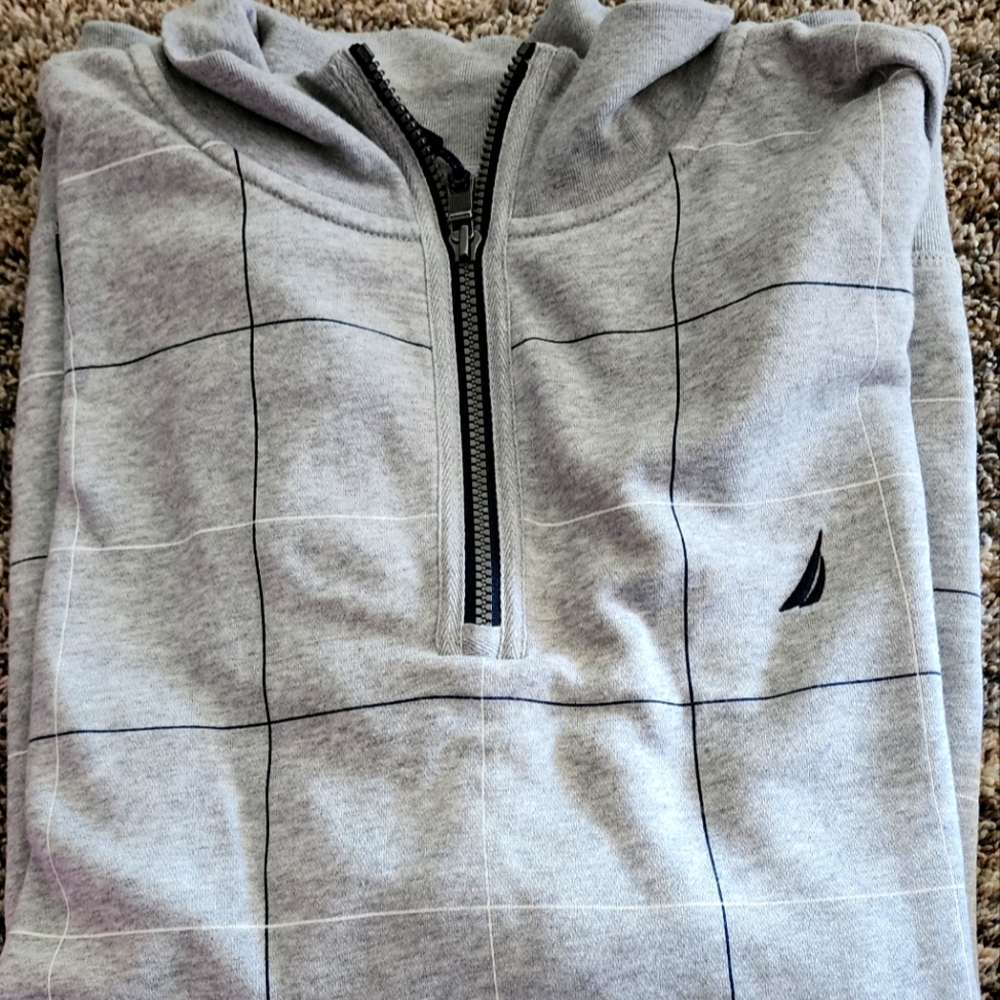 Mens Nautica grey pullover golf shirt